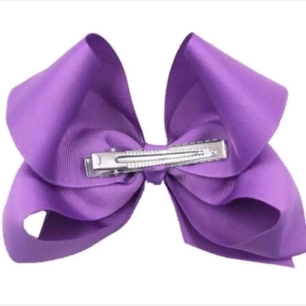 20 Rainbow Color Bows - 8 inch Hair Bows with Alligator Clips